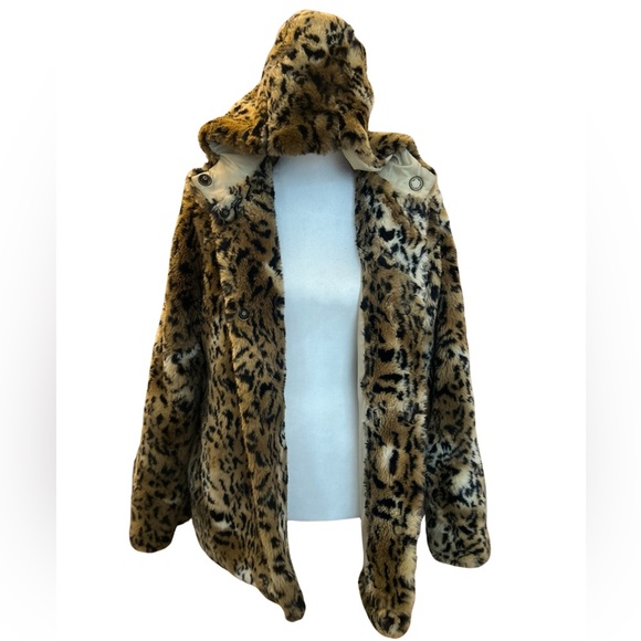 VINTAGE Leopard Faux Fur Jacket - Picture 2 of 4